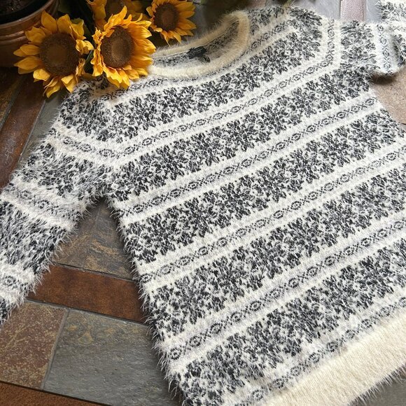 Jessica Simpson Nordic Pattern “Furry” Sweater (NEW) - Picture 1 of 10